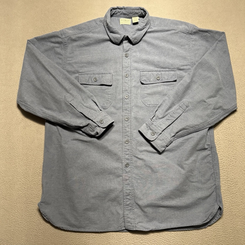 L.L. Bean Men's Light Blue Button-Down Casual Shirt